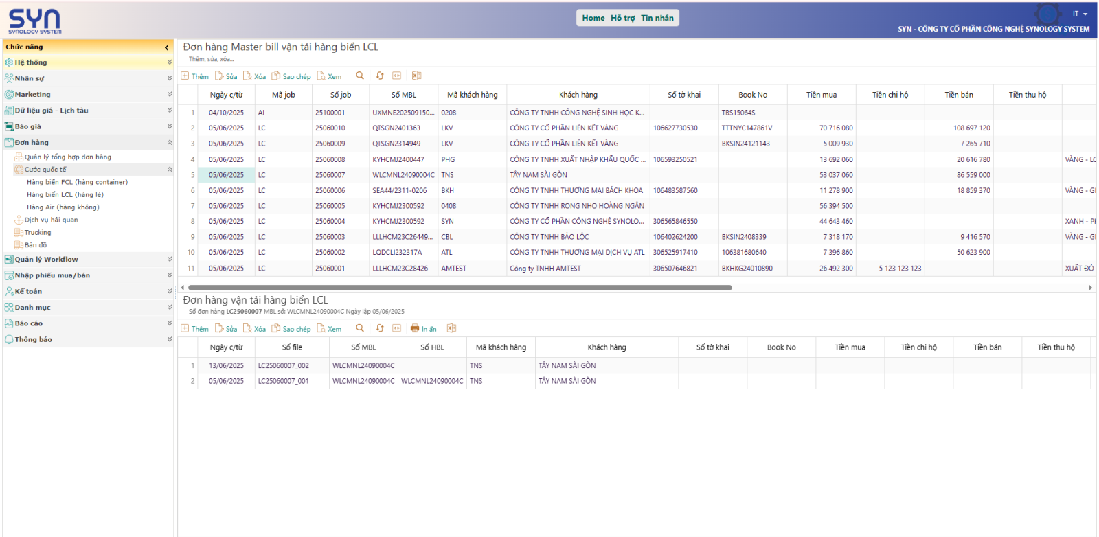 Tính Năng Quản Lý Đơn Hàng Và Phân Chia Housebill Trên Phần Mềm Freight Forwarder & Logistics Của SYN